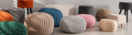 Cotton Hand Braided Ottoman & Poufs