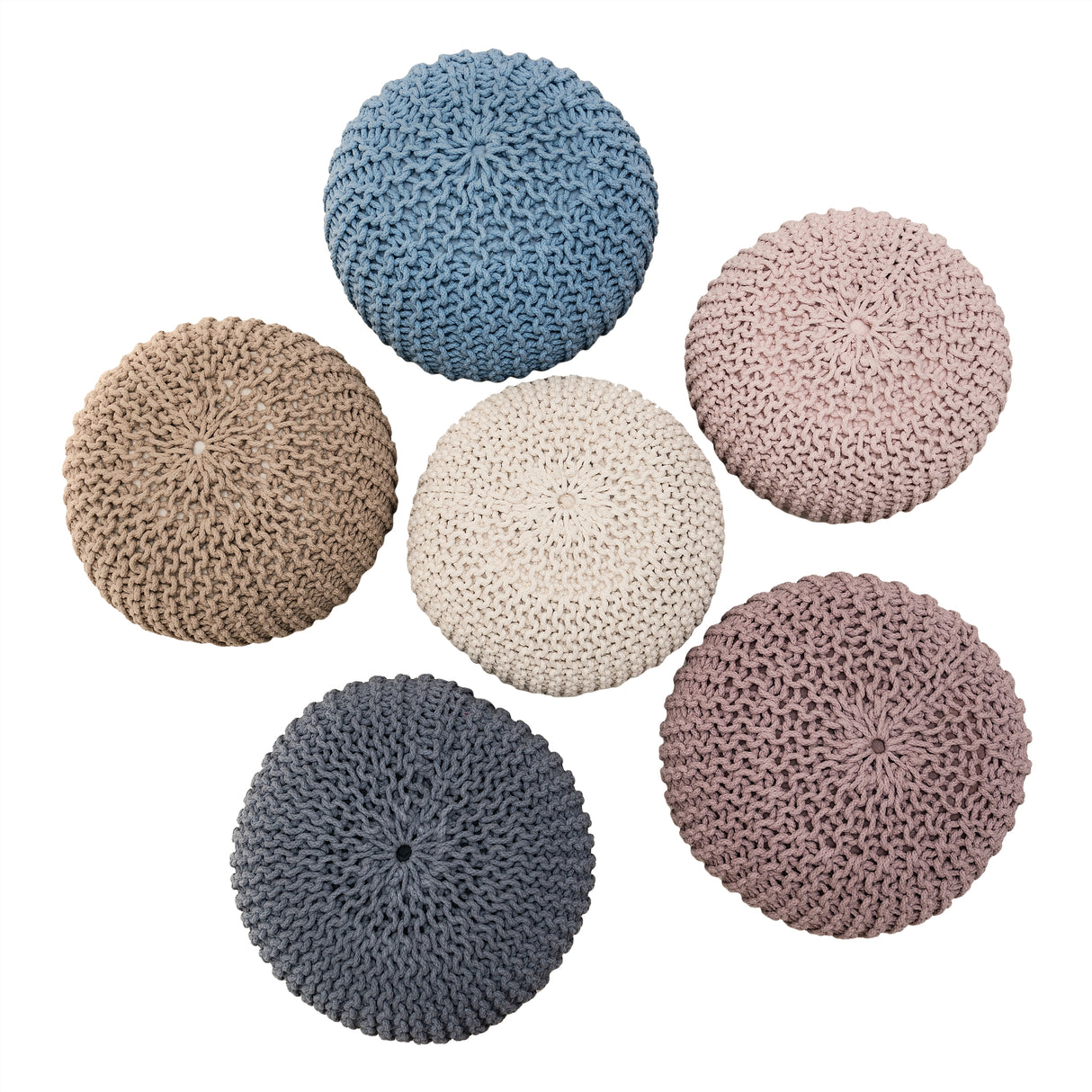 Braided Ottoman Pouffe Footstool Hand Knitted