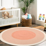 Bella Coral Off - White Braided Reversible Kids Rug